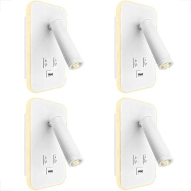 Imagem de 4 Arandela Parede Led Direcionável Com Usb Interruptor Bet79