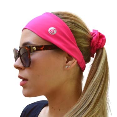 Imagem de Kit Faixa De Cabeça + Scrunchie Esportiva Headband Testeira UV50+ (Rosa)