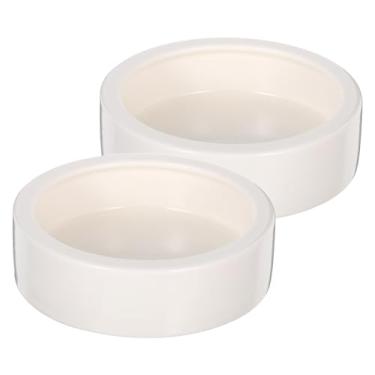 Imagem de Luxshiny 2 Peças de Cerâmica Engrossar Tigela Comida Réptil Bacia de Armazenamento de Água Alimentador de Lagarto Anti-fuga Tigela de Alimentação Prato de Comida, 10,1 X 10,1 X 2,9 Cm