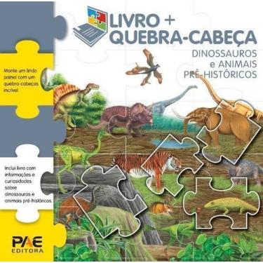 Imagem de Livro + Quebra-Cabeça - Dinossauros e Animais Pré-Históricos Sortido -