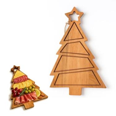 Imagem de aurah Tábua de corte de madeira de acácia para preparação e servir refeições na cozinha - bloco de açougueiro de madeira, carne, pizza, legumes, tábua de cortar frutas e queijo - 35 x 21 cm