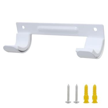 Imagem de Suporte para tábua de engomar, suporte de parede, suporte de tábua de passar roupa, organizador de parede para lavanderia, suporte de armazenamento, prateleira suspensa (branco com almofada de EVA)