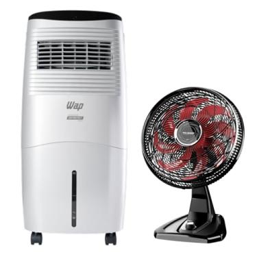 Imagem de POLISHOP Climatizador de Ar Air Protect 6 Funções 20L WAP e Ventilador 2 em 1 de Mesa e Parede 8 pás (110, Volts)