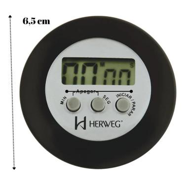 Imagem de Cronômetro Digital Progressivo Regressivo Preto Timer Herweg