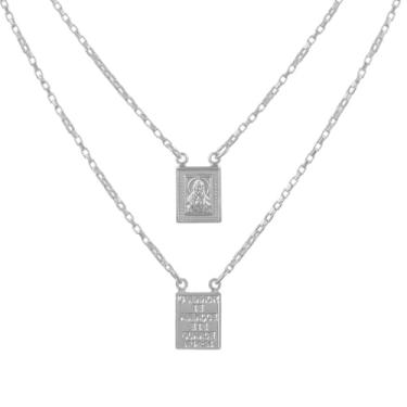 Imagem de VIRENZA Escapulário Nossa Senhora Do Carmo Banhado A Prata 925