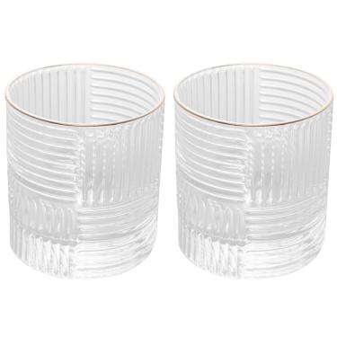 Imagem de Jogo De 2 Copos 320ml Para Whisky Borda Dourada Chess Wolff