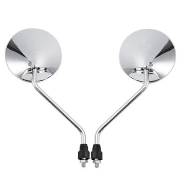 Imagem de Mokuo Espelho retrovisor de motocicleta em material de liga de alumínio com parafuso de 10 mm adequado para a maioria dos ciclomotores de motocicletas, cor prata