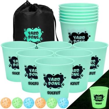 Imagem de Jogos ao ar livre de Yard Pong SUGFUT Glow in Dark com 12 baldes