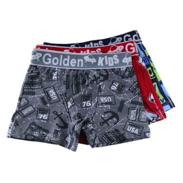 Imagem de Kit 5 Cueca Infantil Box Menino Microfibra Estampada Com Cós Largo  Em
