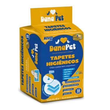 Imagem de Tapete Higiênico DANAPET 80x60 30 UNIDADES 7 Camadas e Fitas Adesivas 
