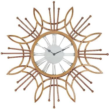 Imagem de EHVYBDX Relógio de parede vintage para sala de estar, art déco, romano, digital, silencioso, tamanho grande, decoração de relógio romano antigo