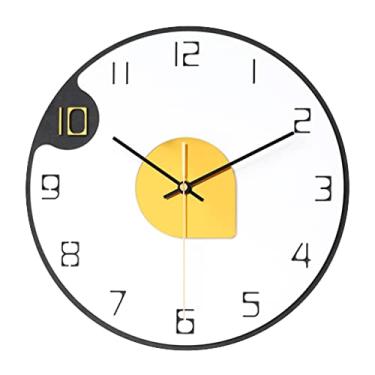 Imagem de EHVYBDX Relógio de parede silencioso para decoração de sala de estar, relógio de parede com movimento de varredura redonda, relógios de parede modernos de metal clássico, relógio de decoração interna