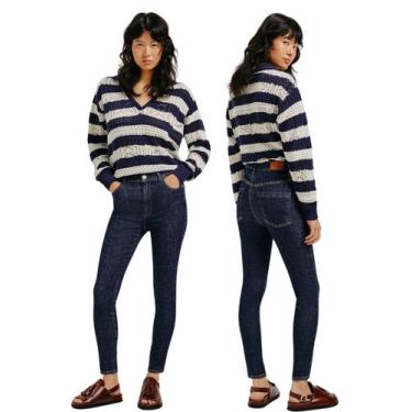 Imagem de Calça Jeans Feminina Cintura Média Ultra Stretch Hering, Azul, M