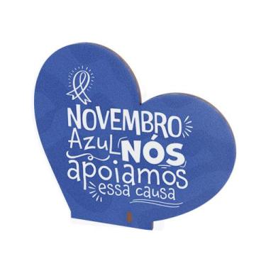 Imagem de Kit 30 Corações MDF Novembro Azul Campanha de Conscientização - R9 Dec