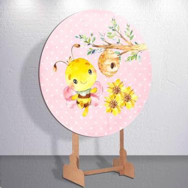 Imagem de Painel festa infantil Abelhinha Abelha capa redonda tamanhos diversos 