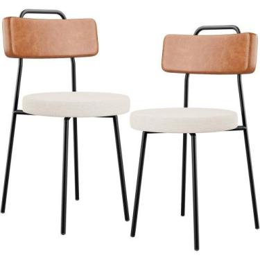 Imagem de Kit 02 Cadeiras Decorativas Estofada Sala De Jantar Barcelona L02 mate
