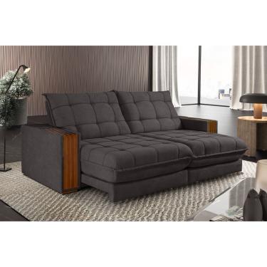 Imagem de Sofá Retrátil Berlim 2,50m 4 Lugares Molas Ensacadas Txr Marrom