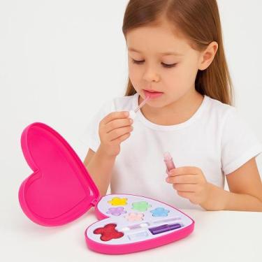 Imagem de Estojo Maquiagem Infantil Formato de Coração - PeD Impex