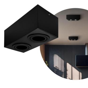 Imagem de Spot Plafon Sobrepor Box Par20 Duplo Direcionável Preto - AZ Casa Deco