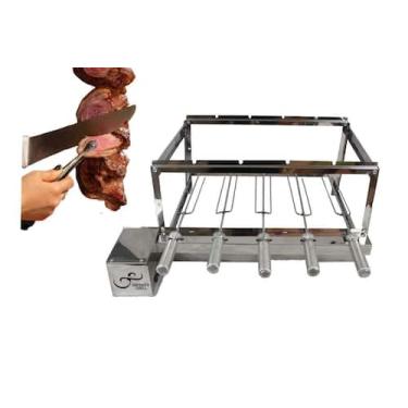 Imagem de Churrasqueira Gira Grill Giratória Inox 5 Espetos - infinity grill