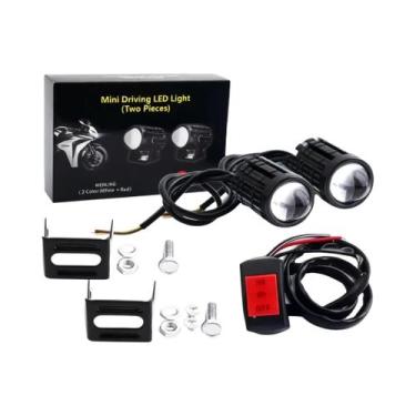 Imagem de Luz De Direção Mini De Duas Cores Para Motocicleta 12V Farol Auxiliar 