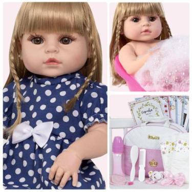 Imagem de Bebe Reborn Realista Loira Corpo de Vinil Siliconado Banho - Cegonha R