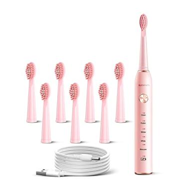 Imagem de Blenpapa Escova de dentes elétrica Sonicare para adultos, limpeza inteligente e clareamento, seleção de 5 modos 38000 VPM recarregável, com cabeças de escova dupla adequada para viagens, 1 unidade