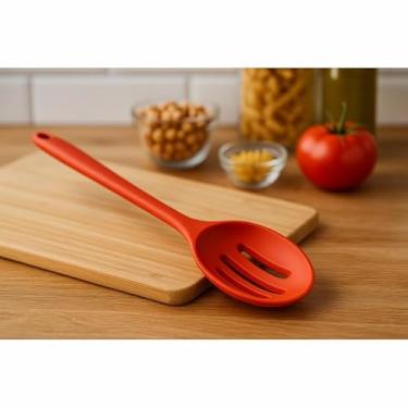 Imagem de Colher Vazada Silicone Vermelho Vista Home