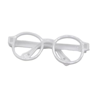 Imagem de menolana Óculos de boneca, acessórios para fantasias, mini bonecas, suprimentos leves para vestir figuras, óculos para família, amigos, aniversário, Branco