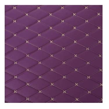 Imagem de Couro sintético acolchoado diamante canelado, assento de carro, tecido de couro, para móveis e interiores (roxo, 1,55 x 4 m)