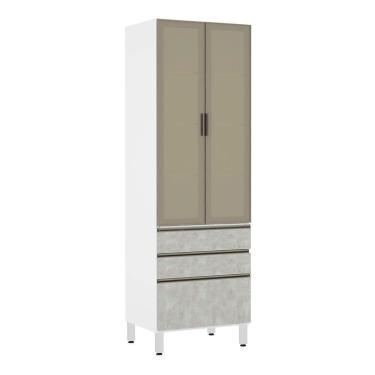 Imagem de Paneleiro Torre 70Cm Bronze Pérola Branco Com Concreto