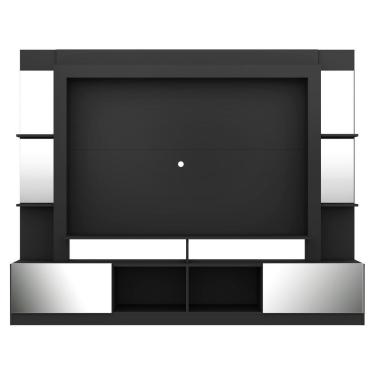 Imagem de Rack Estante com Painel Tv 65 e Espelho Oslo Preto e branco