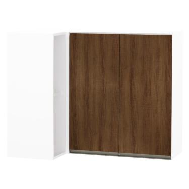 Imagem de Armário Canto Reto Conjugado 2 Portas C/Nicho Lateral Branco