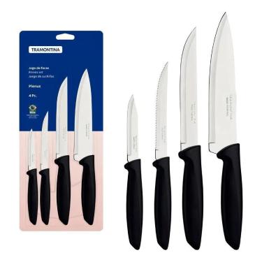 Imagem de Conjunto Jogo Facas Faqueiro Plenus 4Pç 23498/064 Tramontina