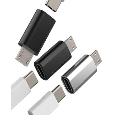 Imagem de Adaptador USB-C fêmea para micro USB macho (pacote com 3) compatível com conversor de transferência de dados de carregamento Samsung tipo C para cabo micro USB conector de porta de plugue acessórios