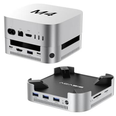 Imagem de ACASIS Base e suporte para Mac mini M4 com gabinete SSD NVMe Dual-Bay, hub HDMI de alumínio para Mac mini M4 e M4 Pro 2024, HDMI 4K60Hz, 4 X 10G USB A, PD 30W, SD/TF, suporte SSD B+M M-Key