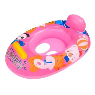 Imagem de Boia Bote Inflável com Encaixe para Perninhas em Forma de Fralda - Ideal Para Crianças Pequenas (Rosa)