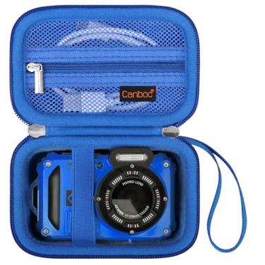 Imagem de Canboc Estojo para câmera digital Kodak PIXPRO WPZ2 resistente à prova d'água, bolso de malha para cabo USB, azul (apenas capa)