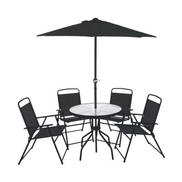 Imagem de Conjunto Jardim Toronto Com Mesa Guarda-sol E Cadeiras Mor