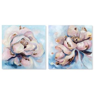 Imagem de Blush Pink Whimsy Conjunto de 2 painéis impressão em tela floral arte de parede por Art Remedy, Gallery Wrapped, 76 x 76