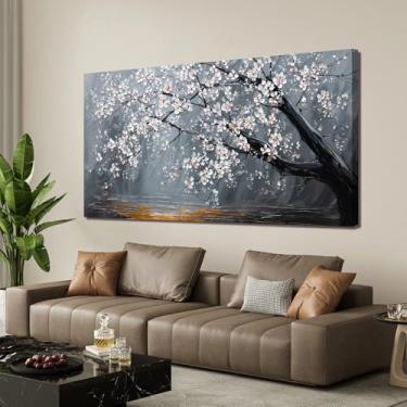 Imagem de Arte de parede em tela, arte botânica moderna, impressões artísticas, trabalhos artísticos para decoração de parede de flores, preto e branco, imagens de arte de parede floral para sala de estar