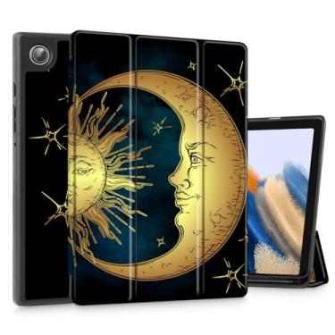 Imagem de Tuiklol Capa para Samsung Galaxy Tab A9 de 8,7 polegadas, modelo lançado em 2023 (SM-X110/X115/X117), capa rígida protetora de TPU fino para despertar/hibernar automático para Galaxy Tab A9, lua