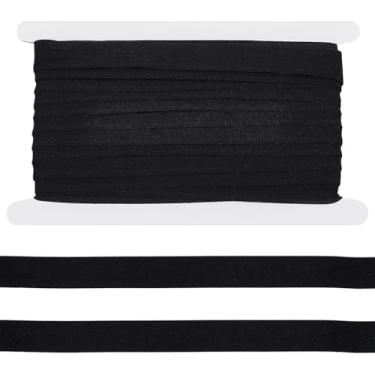 Imagem de MAYJOYDIY Faixa elástica de silicone preta de 16,4 metros, faixa elástica antiderrapante de 2 cm, correia elástica de borracha para costurar, faça você mesmo, acessório de roupa íntima faixa de cabeça