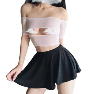Imagem de Vestido de camisola de seda de lingerie SINROYEE Sexy High Split