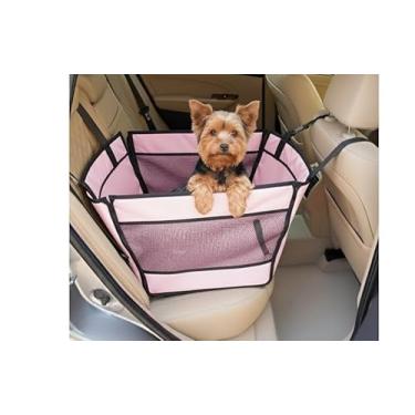 Imagem de Capa Protetora ImpermeáVel Para Assentos De Carro Para Animais De EstimaçãO FáCil De Instalar E Limpar, Evita Eficazmente Pelos E ArranhõEs(Rosa com Visor)