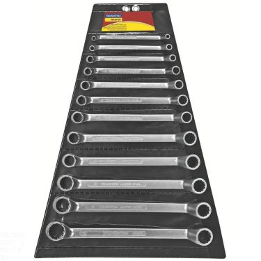 Imagem de Conjunto De Chaves Estrela Com Corpo Em Aço Especial Cromado 12 Peças Em Milímetros