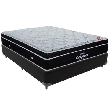 Imagem de Cama Box Preto E Colchão Elegant Molas Ensacadas Casal Ortobom