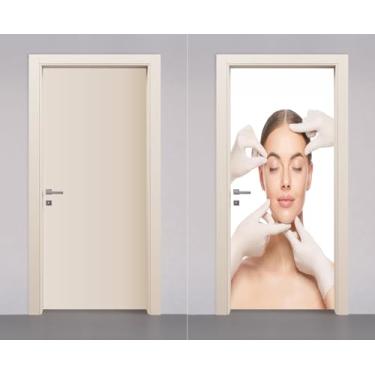 Imagem de Adesivo Envelopamento Decorativo de Porta Madeira Estetica Botox Facial Beleza (80cm)