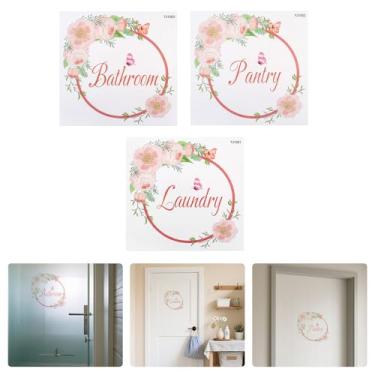 Imagem de PNXKTXO Conjunto de 3 adesivos de sinalização de banheiro para despensa, lavanderia, adesivos de banheiro para decalques de parede, placas de despensa, decoração de lavanderia