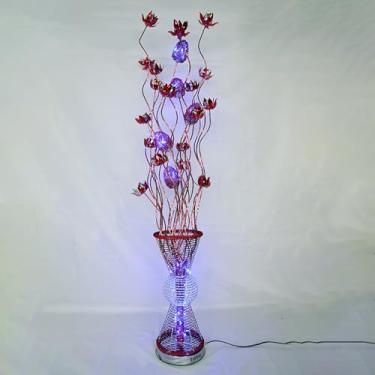 Imagem de Luminária de chão nórdica moderna com estampa floral, em alumínio, para sala de estar, sofá, quarto, casamento, com LED, originalidade e design decorativo (Estilo 10)